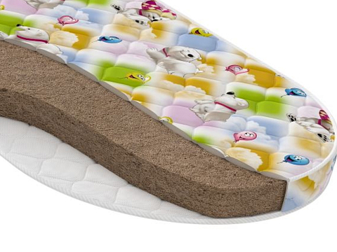 Тонкий матрас Oval Baby Classic - Двустороний детский матрас для овальной кровати.