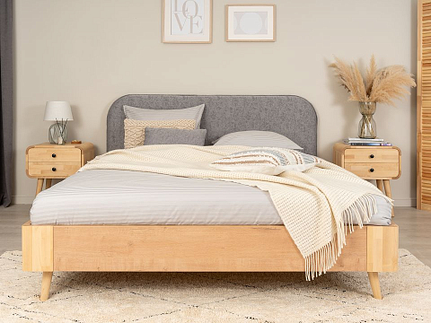 Двуспальная кровать с матрасом Lagom Plane Chips - Оригинальная кровать без встроенного основания из ЛДСП с мягкими элементами.