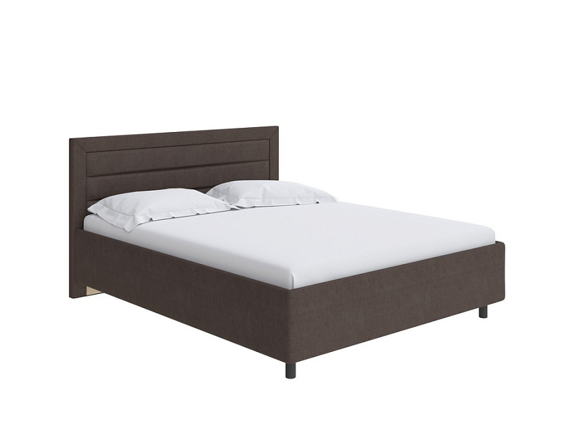 Кровать Next Life 2 80x190 Ткань: Рогожка Levis 12 Лён - Cтильная модель в стиле минимализм с горизонтальными строчками