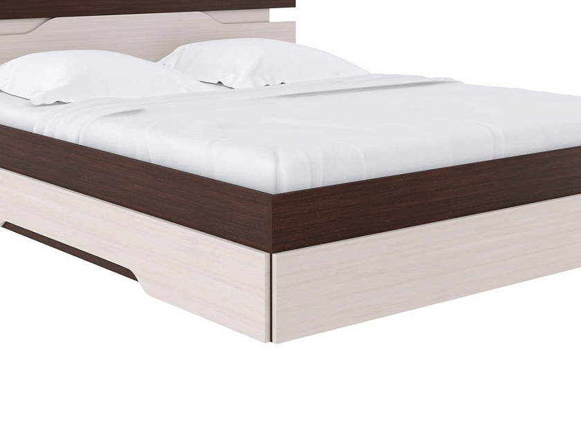 Кровать Milton 160x200 ЛДСП Дуб Венге/Черный - Современная кровать с оригинальным изголовьем.