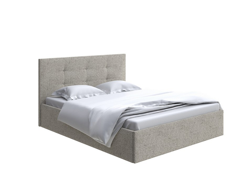 Кровать Forsa 140x200 Ткань: Жаккард Tesla Мокко - Универсальная кровать с мягким изголовьем, выполненным из рогожки.
